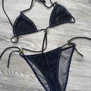 Jean Triangle Bikini Set